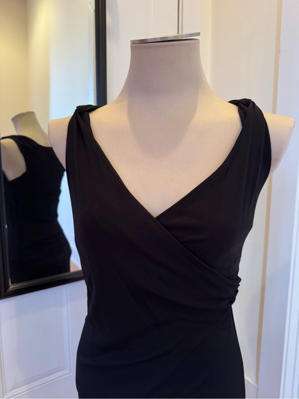 Jones New York Black Strapless Wrap Dress